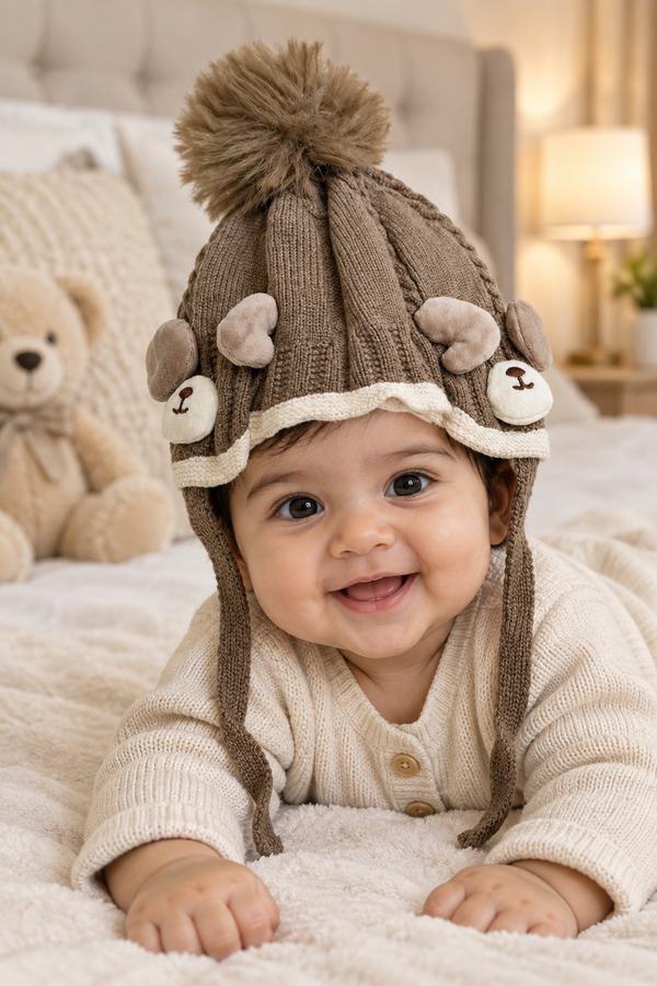 Woollen Baby Cap | 6 Months to 5 Years | Good Stretch | Snug Fit - 58