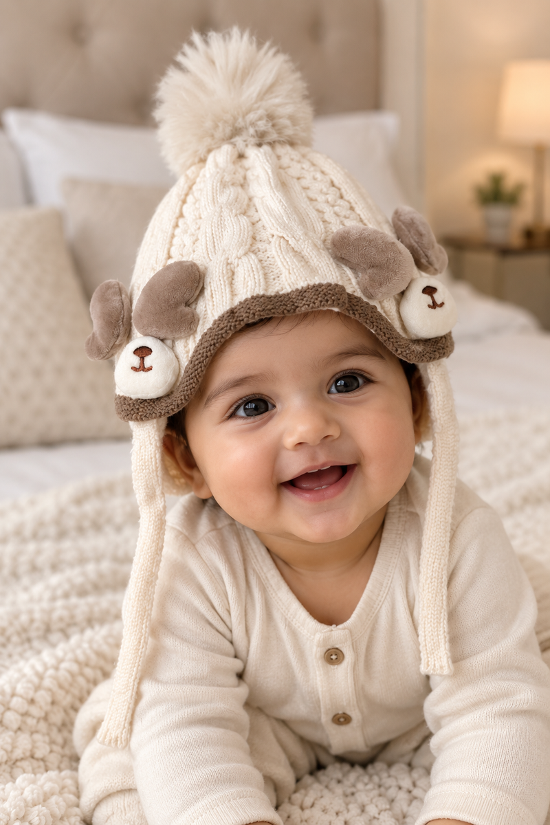 Woollen Baby Cap | 6 Months to 5 Years | Good Stretch | Snug Fit - 59