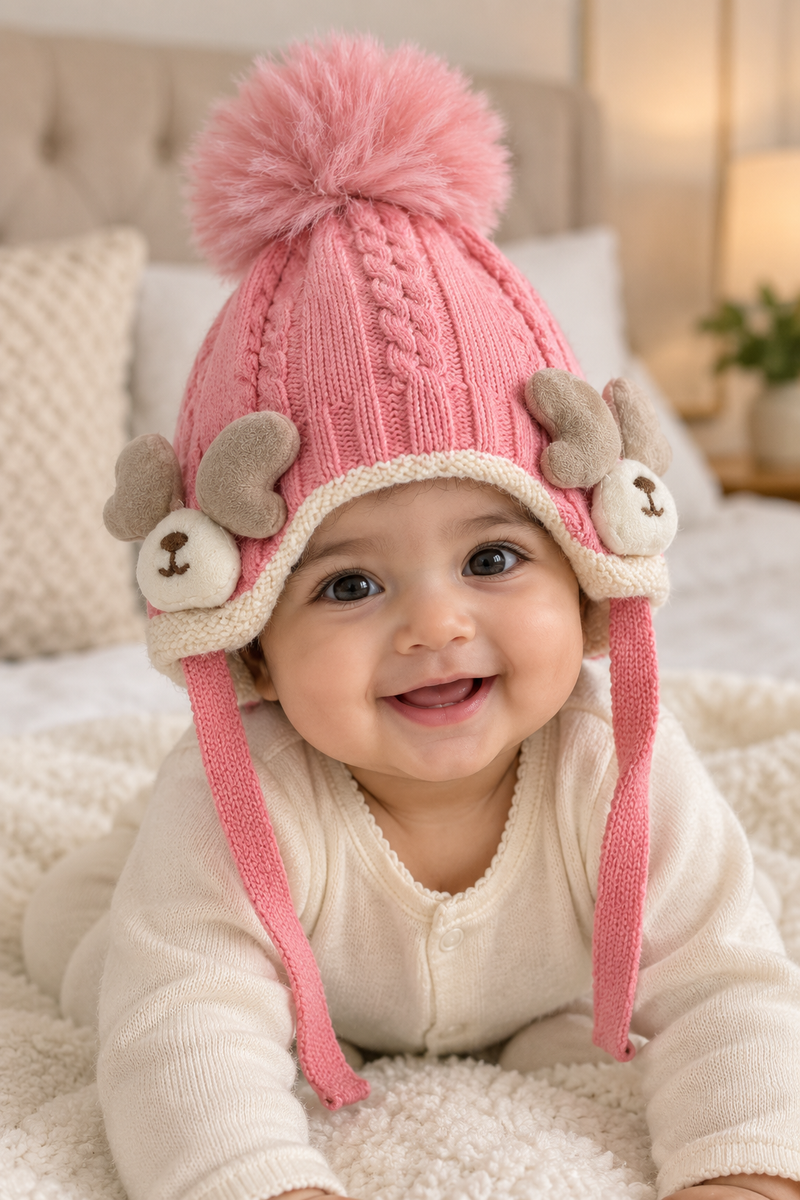 Woollen Baby Cap | 6 Months to 5 Years | Good Stretch | Snug Fit - 61