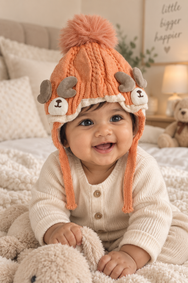 Woollen Baby Cap | 6 Months to 5 Years | Good Stretch | Snug Fit - 62