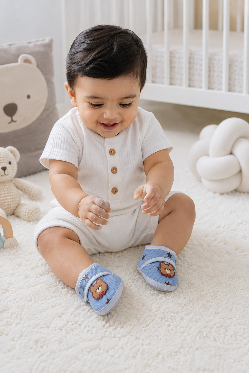 Kradyl Kroft 3-12 Months Booties with Velcro | Cute Comfortale Covers for Tiny Feet - 4