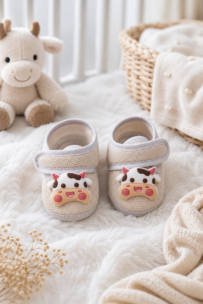 Kradyl Kroft 3-12 Months Booties with Velcro | Cute Comfortale Covers for Tiny Feet - 1
