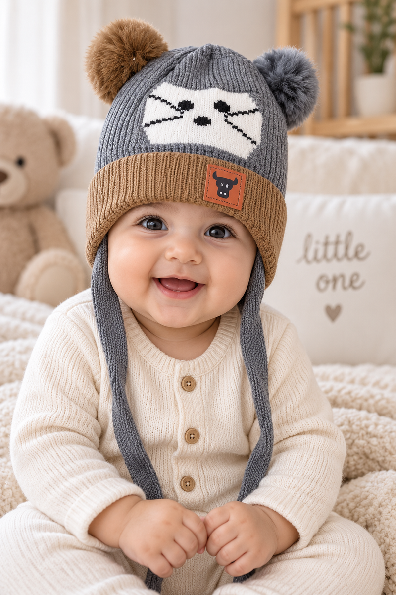 Woollen Baby Cap | 6 Months to 5 Years | Good Stretch | Snug Fit - 30