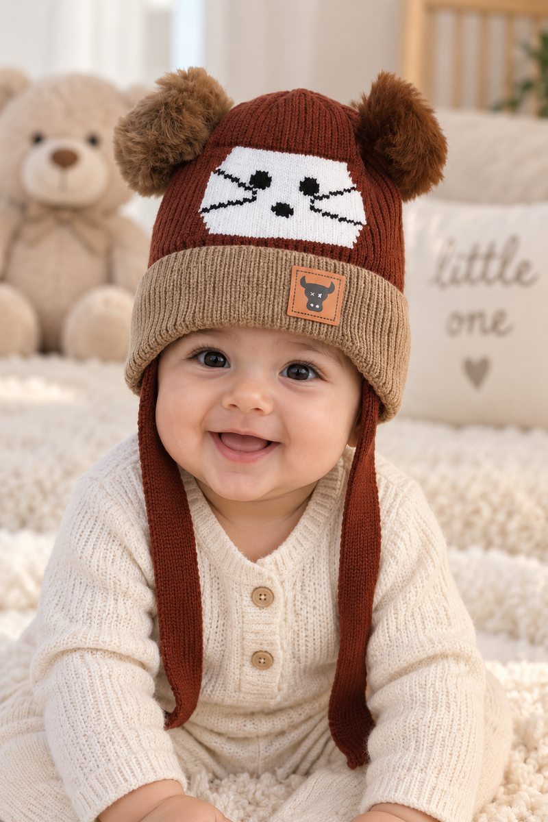 Woollen Baby Cap | 6 Months to 5 Years | Good Stretch | Snug Fit - 28