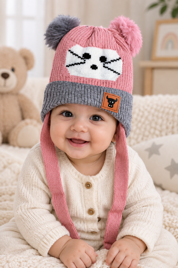 Woollen Baby Cap | 6 Months to 5 Years | Good Stretch | Snug Fit - 27