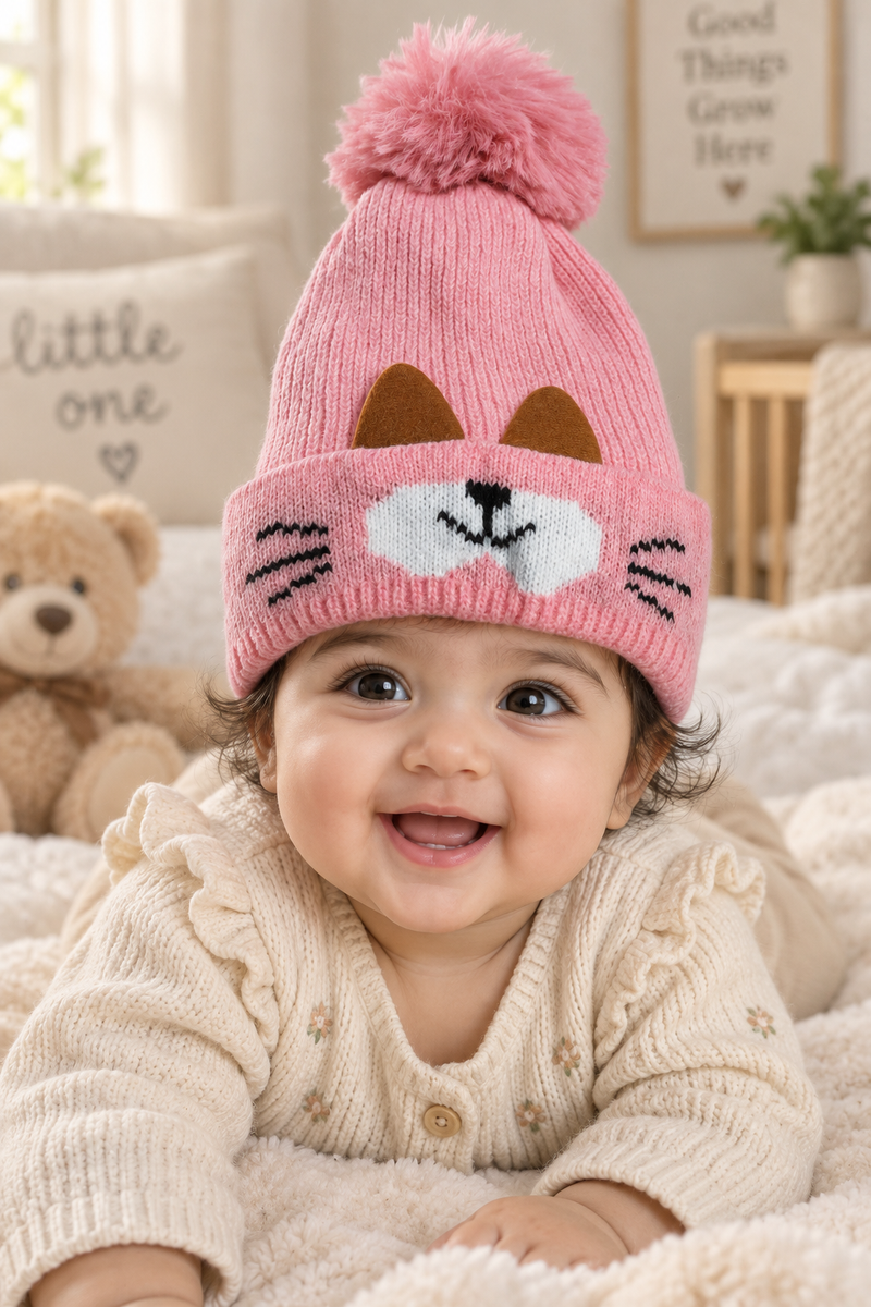 Woollen Baby Cap | 6 Months to 5 Years | Good Stretch | Snug Fit - 31