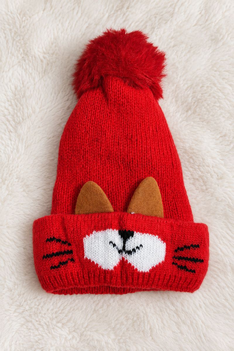Woollen Baby Cap | 6 Months to 5 Years | Good Stretch | Snug Fit - 32