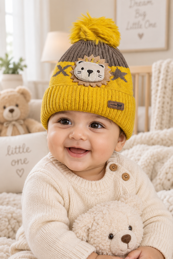 Woollen Baby Cap | 6 Months to 5 Years | Good Stretch | Snug Fit - 51