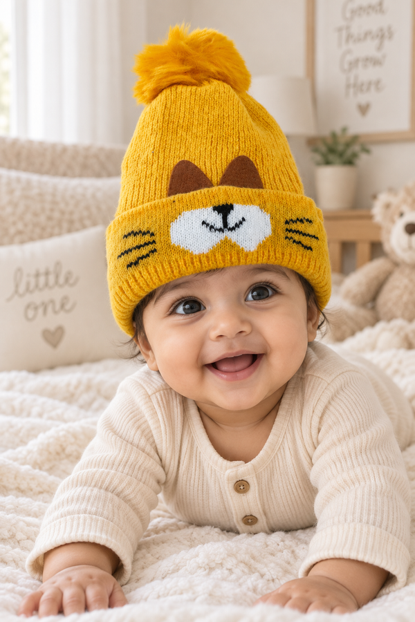 Woollen Baby Cap | 6 Months to 5 Years | Good Stretch | Snug Fit - 36