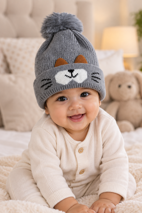 Woollen Baby Cap | 6 Months to 5 Years | Good Stretch | Snug Fit - 33