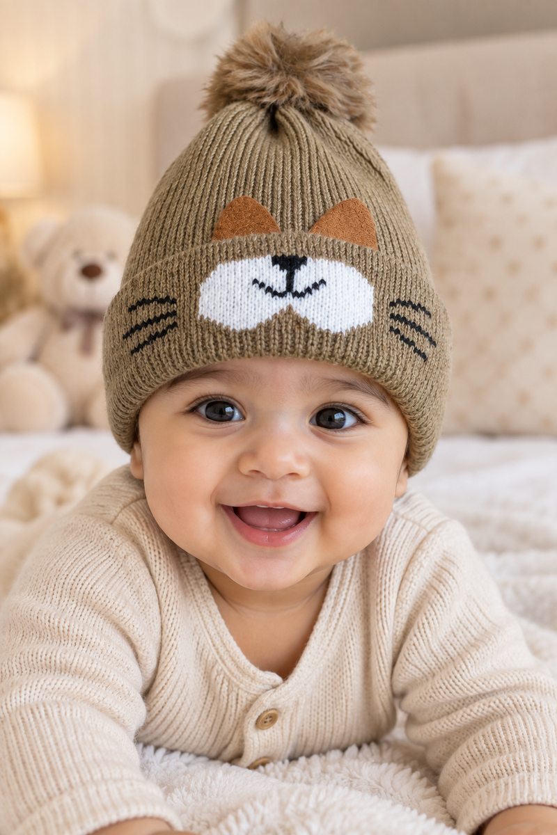 Woollen Baby Cap | 6 Months to 5 Years | Good Stretch | Snug Fit - 35