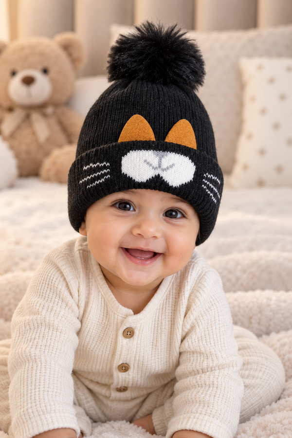 Woollen Baby Cap | 6 Months to 5 Years | Good Stretch | Snug Fit - 34