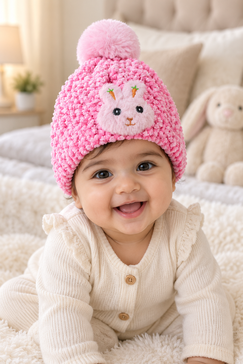 Woollen Baby Cap | 6 Months to 5 Years | Good Stretch | Snug Fit - 37