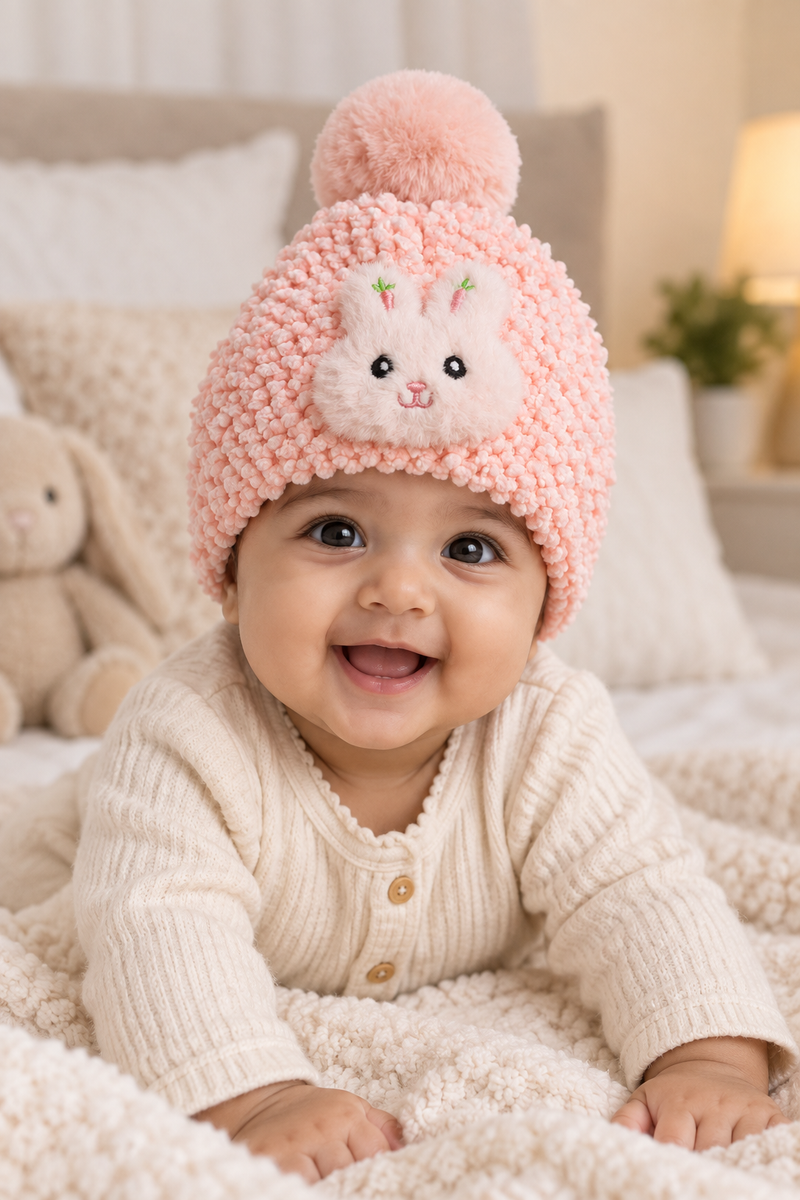 Woollen Baby Cap | 6 Months to 5 Years | Good Stretch | Snug Fit - 40