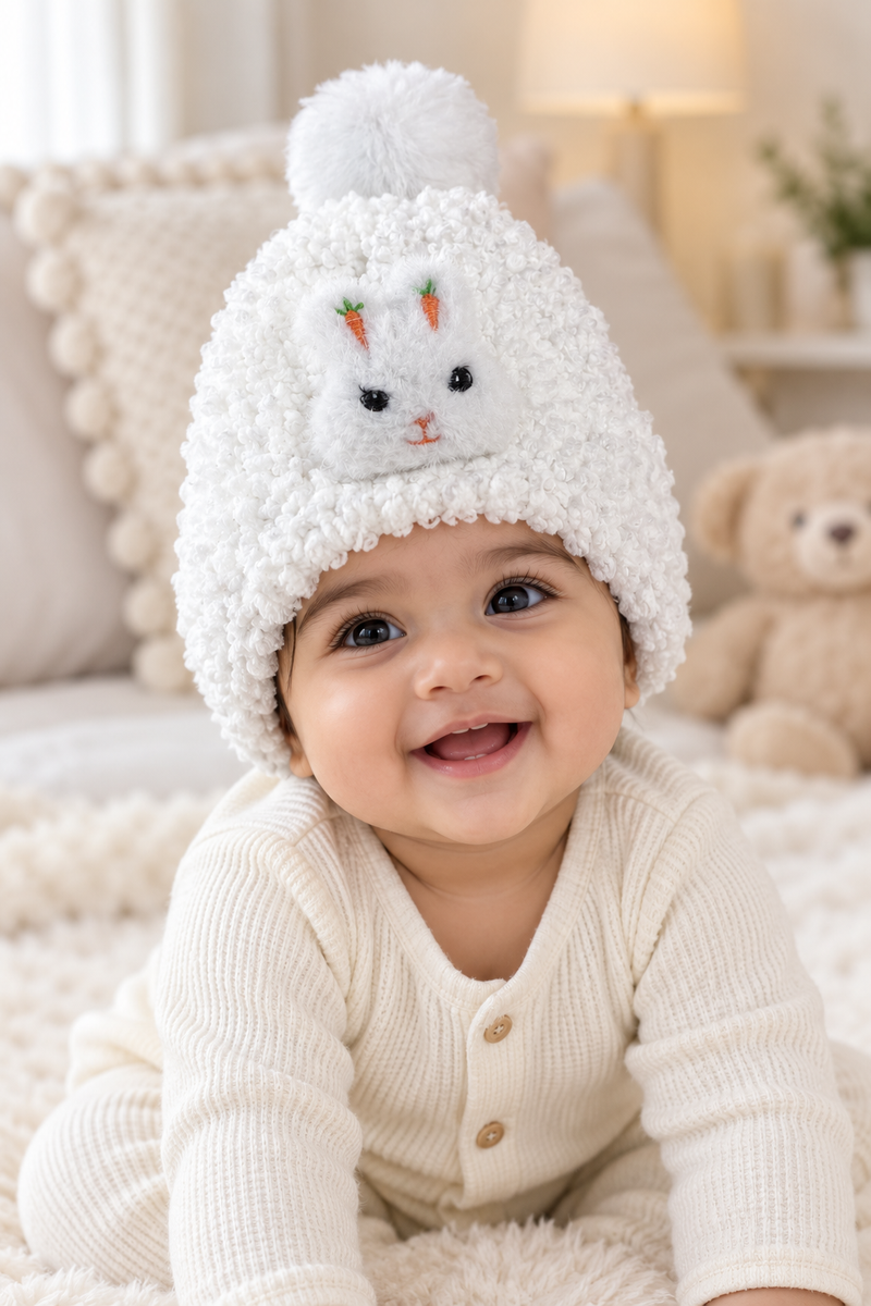Woollen Baby Cap | 6 Months to 5 Years | Good Stretch | Snug Fit - 38