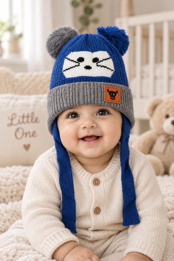 Woollen Baby Cap | 6 Months to 5 Years | Good Stretch | Snug Fit - 26