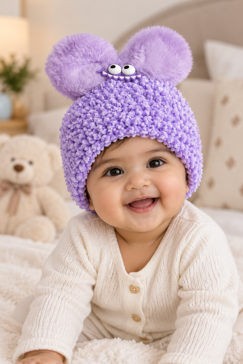 Woollen Baby Cap | 6 Months to 5 Years | Good Stretch | Snug Fit - 42