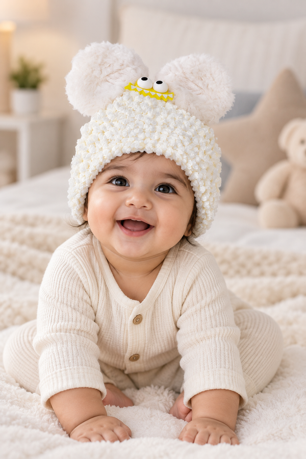 Woollen Baby Cap | 6 Months to 5 Years | Good Stretch | Snug Fit - 46