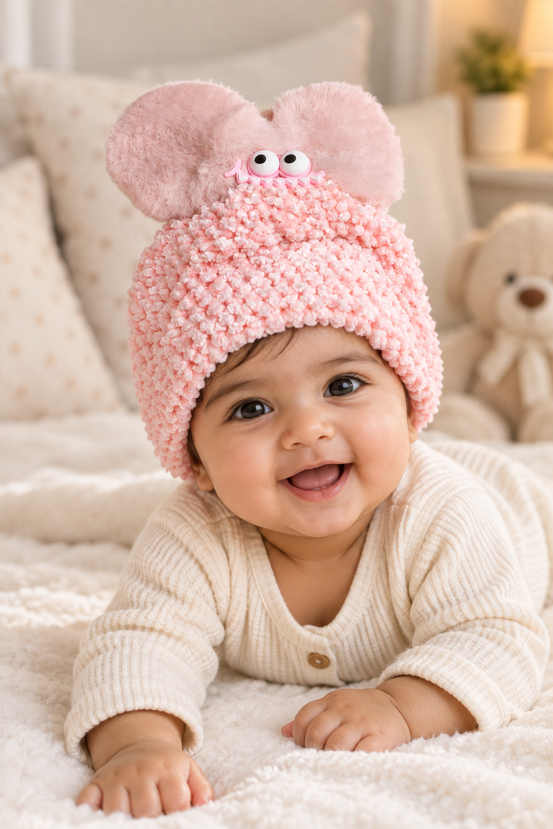 Woollen Baby Cap | 6 Months to 5 Years | Good Stretch | Snug Fit - 47