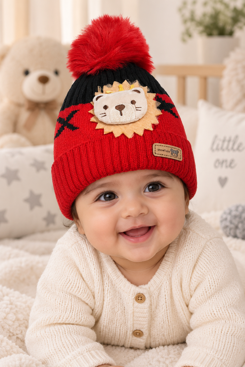 Woollen Baby Cap | 6 Months to 5 Years | Good Stretch | Snug Fit - 50