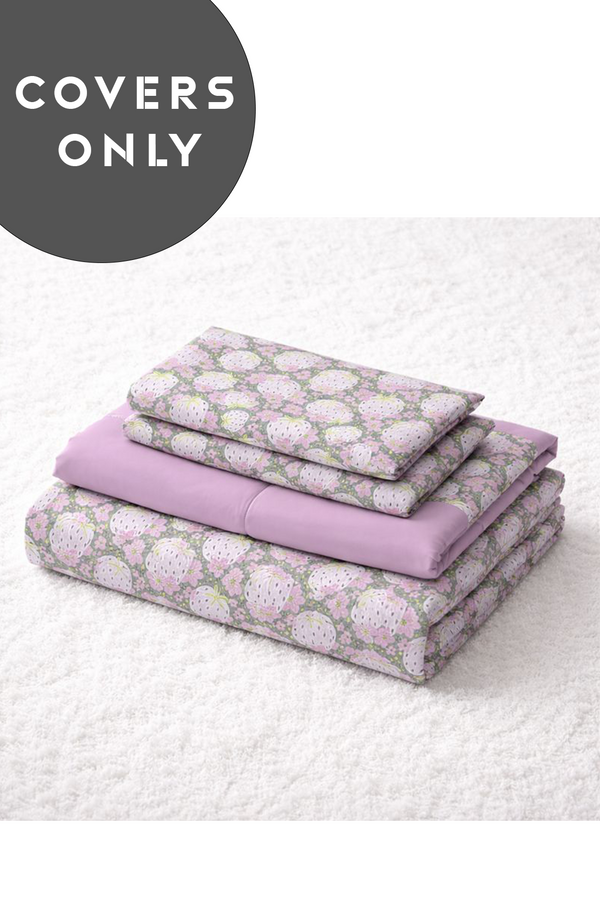 Kradyl Kroft Kids 3 Pcs Bedding Set with Removable Covers | Duvet, Pillow and Lumbar Pillow with 100% Cotton Covers - Very Berry