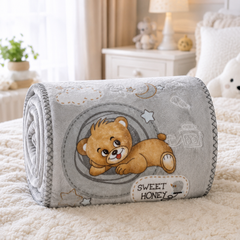 Kradyl Kroft Plush Double Layered Velvet with Two Side Printed Infant  Blanket - Design 4