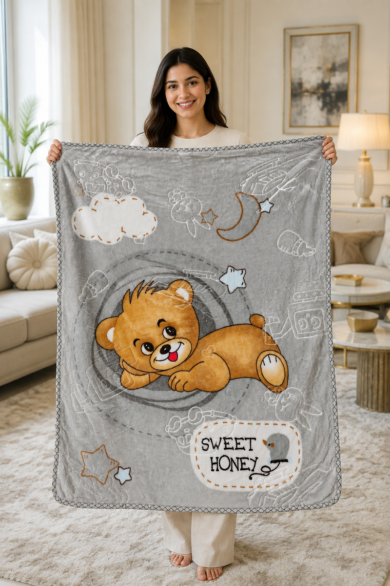 Kradyl Kroft Plush Double Layered Velvet with Two Side Printed Infant  Blanket - Design 4