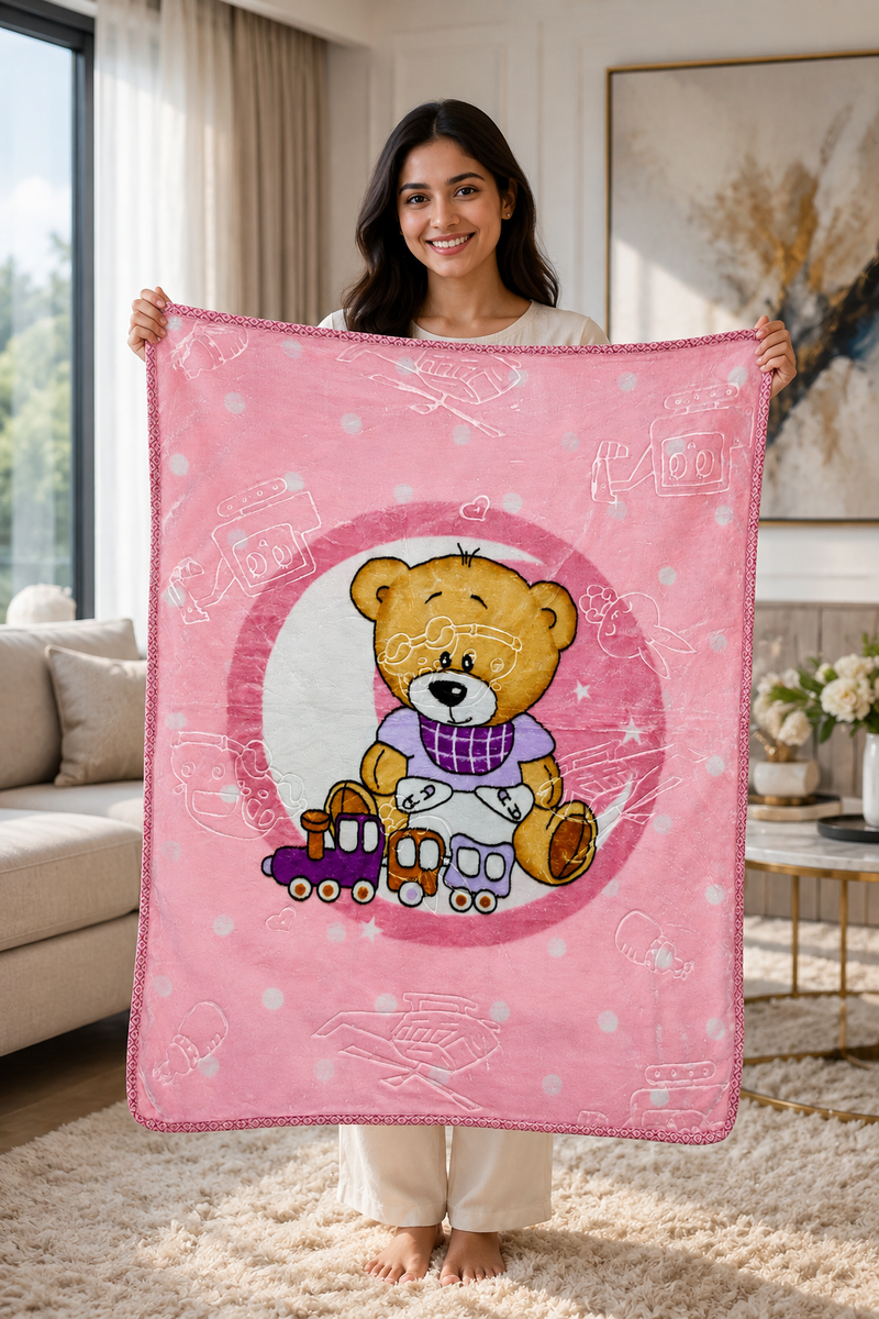 Kradyl Kroft Plush Double Layered Velvet with Two Side Printed Infant  Blanket - Design 3