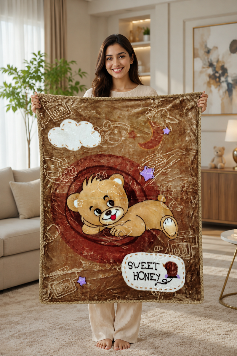 Kradyl Kroft Plush Double Layered Velvet with Two Side Printed Infant  Blanket - Design 2