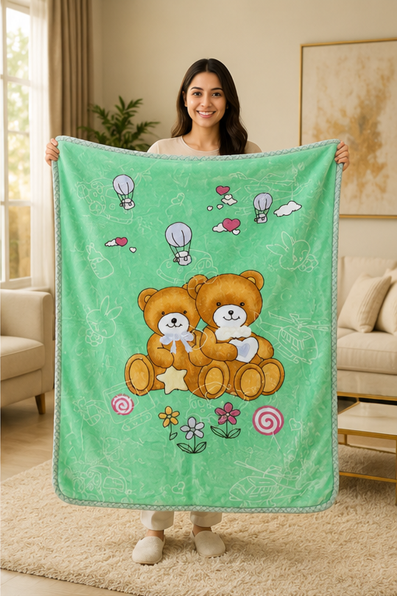 Kradyl Kroft Plush Double Layered Velvet with Two Side Printed Infant  Blanket - Design 7