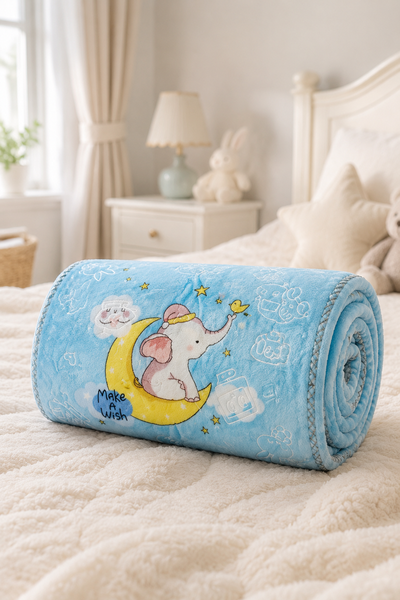 Kradyl Kroft Plush Double Layered Velvet with Two Side Printed Infant  Blanket - Design1