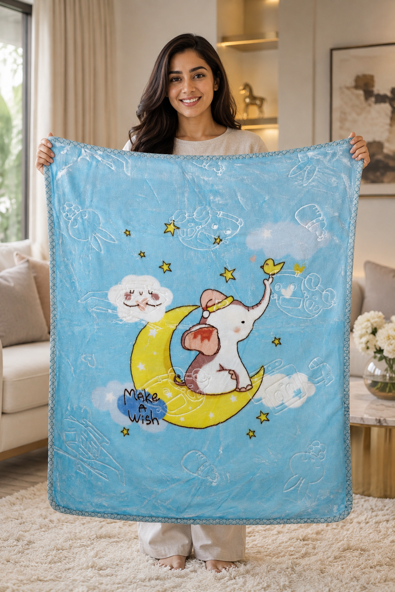 Kradyl Kroft Plush Double Layered Velvet with Two Side Printed Infant  Blanket - Design1