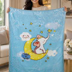 Kradyl Kroft Plush Double Layered Velvet with Two Side Printed Infant  Blanket - Design1