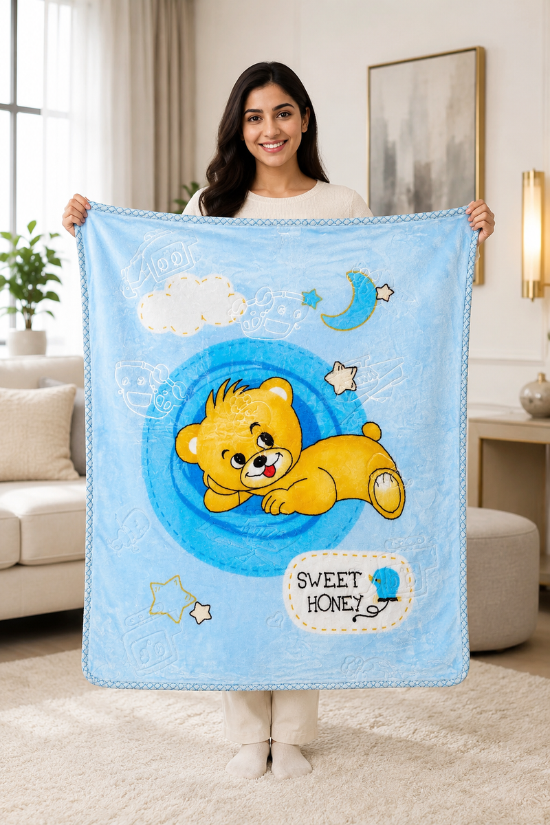 Kradyl Kroft Plush Double Layered Velvet with Two Side Printed Infant  Blanket - Design 8