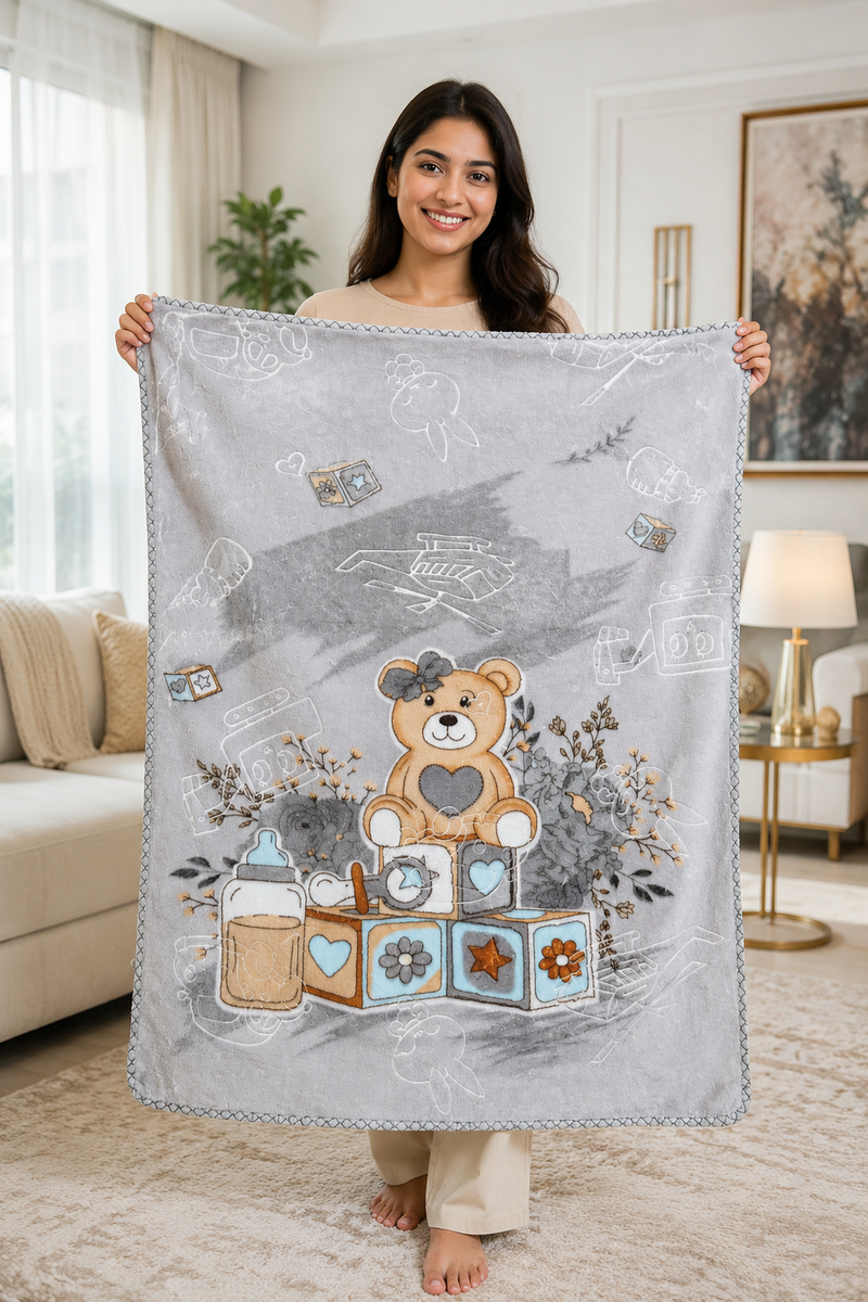 Kradyl Kroft Plush Double Layered Velvet with Two Side Printed Infant  Blanket - Design 6
