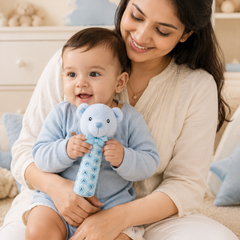 Blue Bear-Soft Plush Rattle Toy for Kids | Premium High Quality