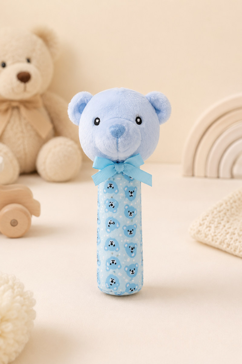 Blue Bear-Soft Plush Rattle Toy for Kids | Premium High Quality