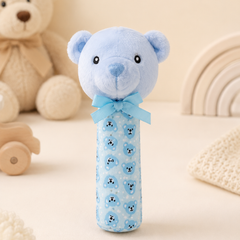 Blue Bear-Soft Plush Rattle Toy for Kids | Premium High Quality