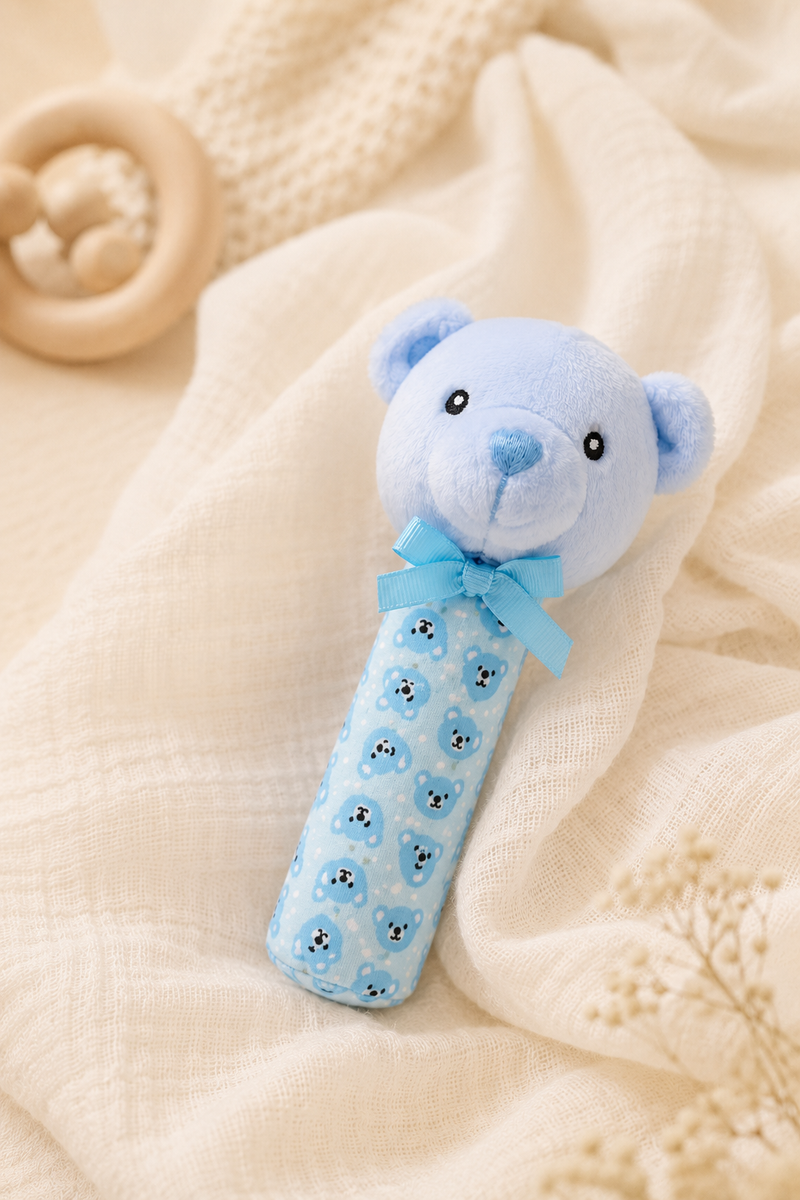 Blue Bear-Soft Plush Rattle Toy for Kids | Premium High Quality