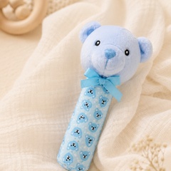 Blue Bear-Soft Plush Rattle Toy for Kids | Premium High Quality