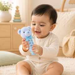 Blue Bear-Soft Plush Rattle Toy for Kids | Premium High Quality