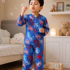 Blue Crab - 100% Cotton Lightweight Cambric Soft Unisex Muslin Set for New Born to 6 Years