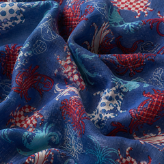 Blue Crab - 100% Cotton Lightweight Cambric Soft Unisex Muslin Set for New Born to 6 Years