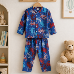 Blue Crab - 100% Cotton Lightweight Cambric Soft Unisex Muslin Set for New Born to 6 Years