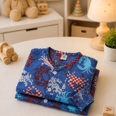 Blue Crab - 100% Cotton Lightweight Cambric Soft Unisex Muslin Set for New Born to 6 Years