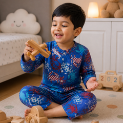 Blue Crab - 100% Cotton Lightweight Cambric Soft Unisex Muslin Set for New Born to 6 Years