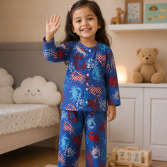 Blue Crab - 100% Cotton Lightweight Cambric Soft Unisex Muslin Set for New Born to 6 Years