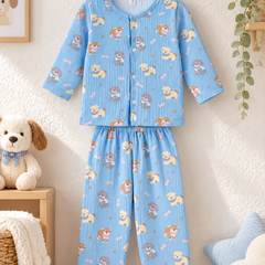 Blue Hungry Me - Premium Crinkled Double Layered Soft Unisex Muslin Set for New Born to 6 Years