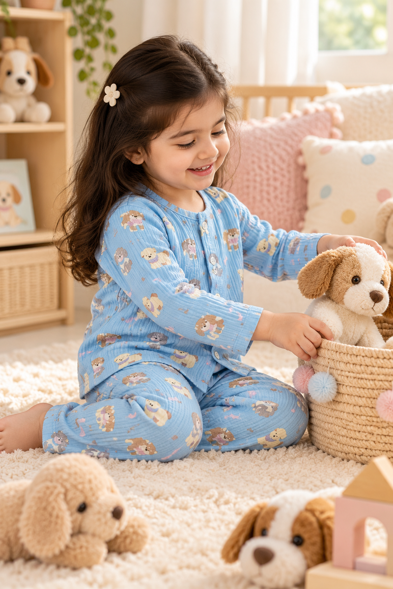Blue Hungry Me - Premium Crinkled Double Layered Soft Unisex Muslin Set for New Born to 6 Years