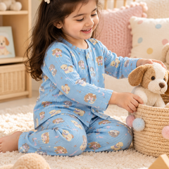 Blue Hungry Me - Premium Crinkled Double Layered Soft Unisex Muslin Set for New Born to 6 Years